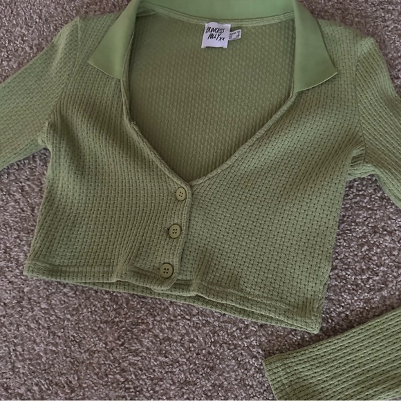 CROPPED GREEN SWEATER - Picture 2 of 2